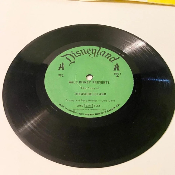 Vintage 1971 Disney Treasure Island  7 Inch Record and Book - Picture 13 of 14
